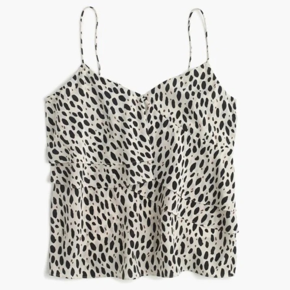 JCrew Silk Camisole in Abstract Animal Print - Size 4